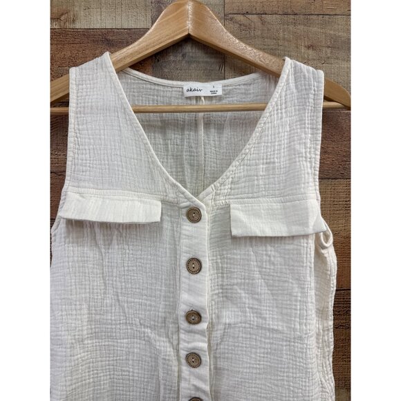 Gauze Sleeveless Romper Small - Picture 3 of 5
